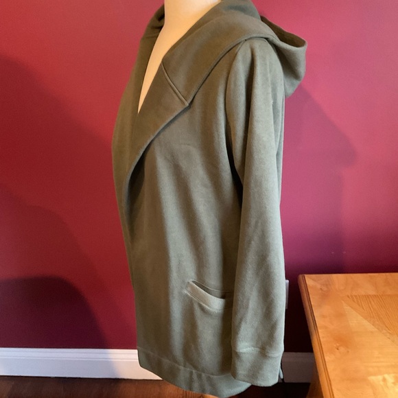 Loft XS tunic sweatshirt jacket with pockets and hood army green - Picture 2 of 6